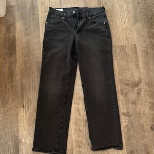 GAP Women's 90s Loose Mid Rise Black Jeans